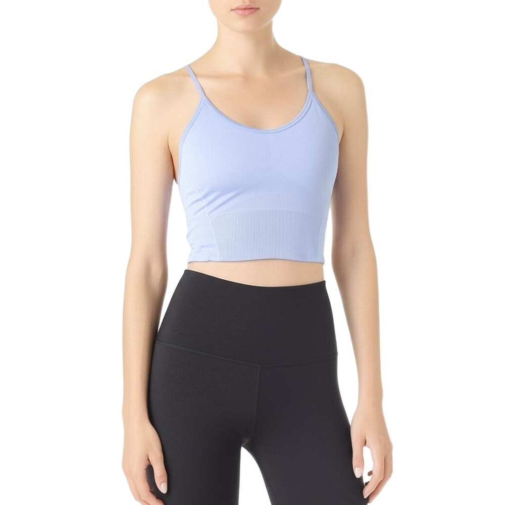 ALL IN‎ MOTION Womens Sports Bra Medium Lavender Ribbed Activewear